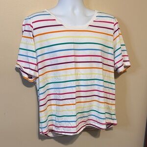 Lands' End Women's Multicolor Striped Tee